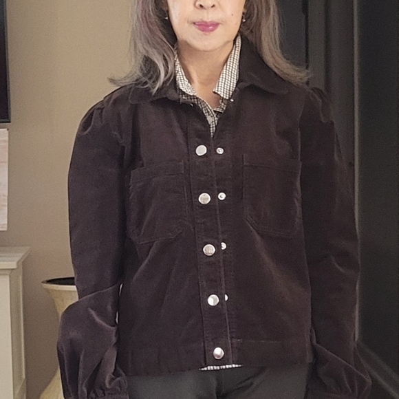 Loft light corduroy jacket, dark brown, Size Small - Picture 5 of 5